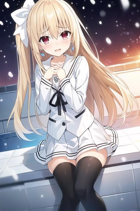 00049-1590461877-masterpiece, best quality,1girl,solo,mayuri,blonde hair,long hair,hair between eyes,side ponytail,red eyes,white hair ribbon,ear.png